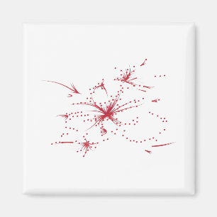 Orangy Red, Cyan and Magenta dot Magnet