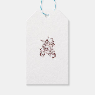 Orangy Red decorative Design Gift Tags