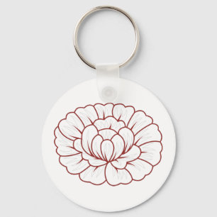 Orangy Red decorative Design Keychain