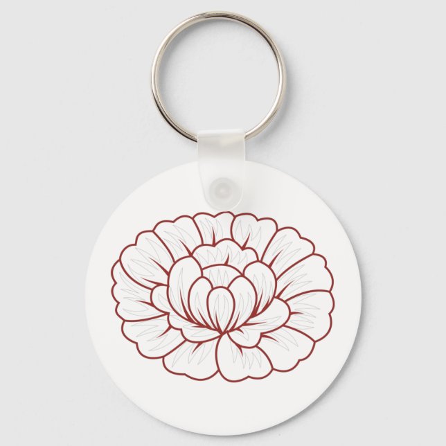 Orangy Red decorative Design Keychain (Front)