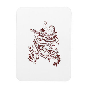 Orangy Red decorative Design Magnet