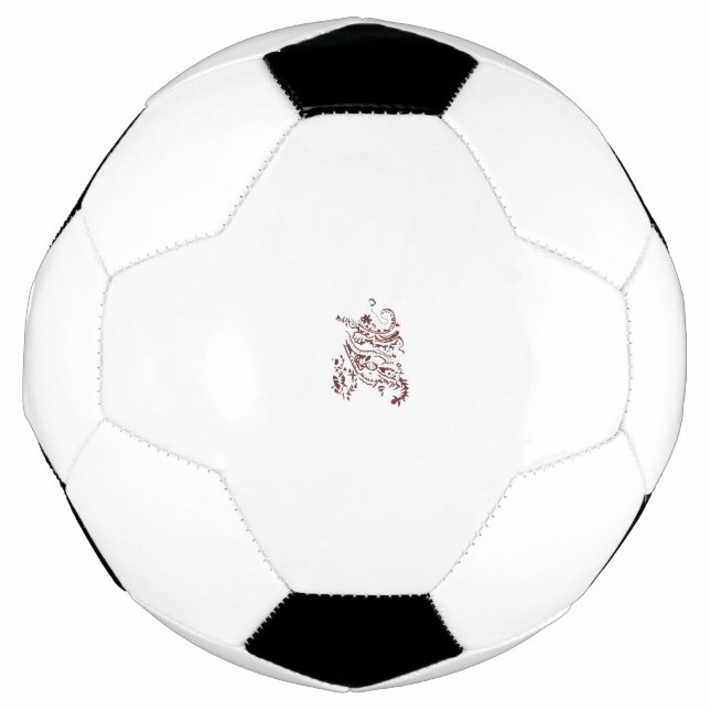 Orangy Red decorative Design Soccer Ball (Front)