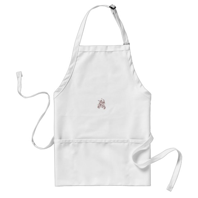 Orangy Red decorative Design Standard Apron (Front)