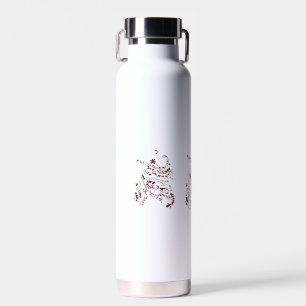 Orangy Red decorative Design Water Bottle