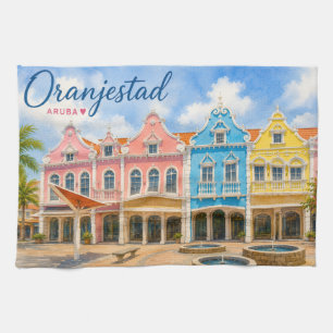 Oranjestad Aruba Caribbean Island Travel Souvenir Kitchen Towel
