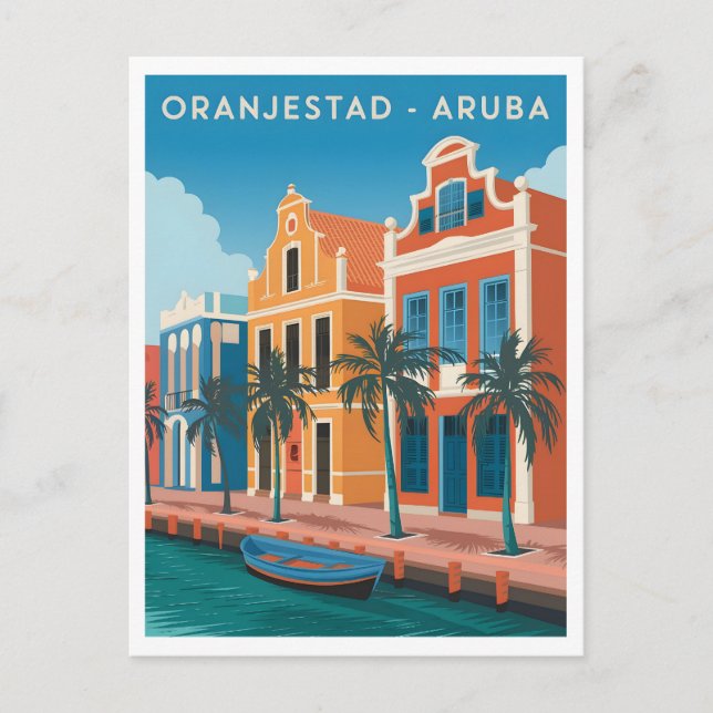 Oranjestad Aruba Vintage Postcard (Front)
