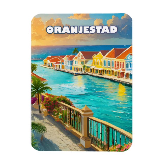 Oranjestad, Caribbean jewel Magnet (Vertical)