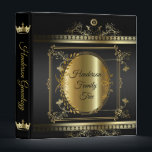 Orate Black And Gold Metallic Elegant Family Tree  Binder<br><div class="desc">Gold metallic and black,  ornate family tree genealogy binder. Keep your genealogy research records and ancestor photos in this binder album.</div>