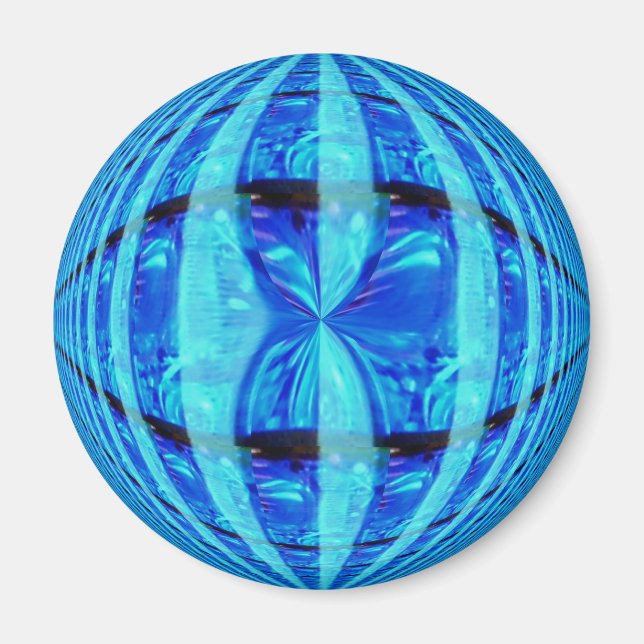 Orb Blue frigo aimant rond (Devant)
