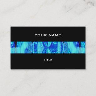 Orb Blue stripe business card black back