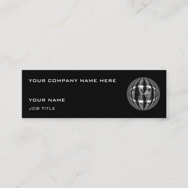 Orb Chrome Black business card black skinny (Front)