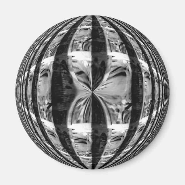 Orb Chrome Black frigo aimant rond (Devant)