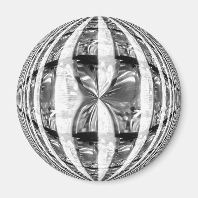 Orb Chrome fridge magnet round (Front)