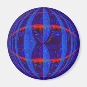 Orb Dark Blue fridge magnet round