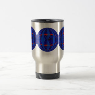 Orb Dark Blue Round travel mug