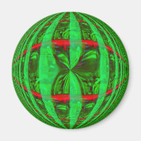 Orb Green fridge magnet round