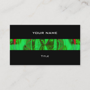 Orb Green stripe business card black back