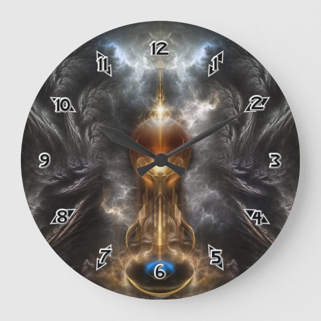 Orb Of Light Fractal Art Large Clock (Front)