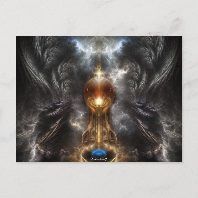 Orb Of Light Fractal Art Postcard (Front)