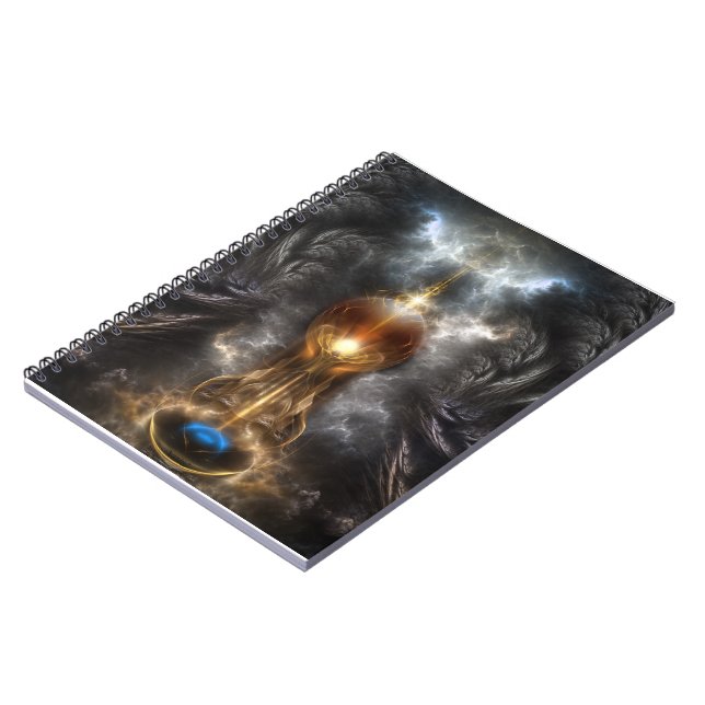 Orb Of Light Fractal Art Spiral Notebook (Left Side)