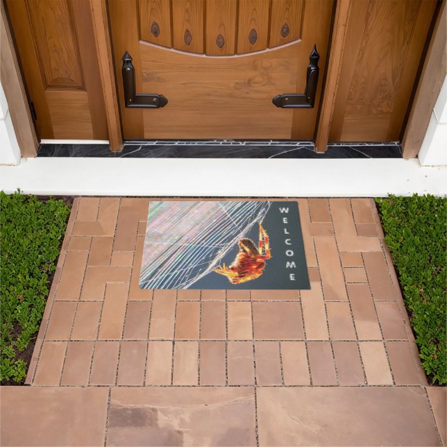 Orb Spider on Web  Doormat (Outdoor)
