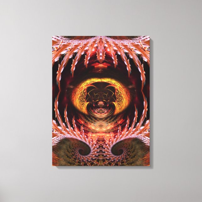 Orb Spirit Tree Fractal Art Fantasy Wrapped Canvas (Front)