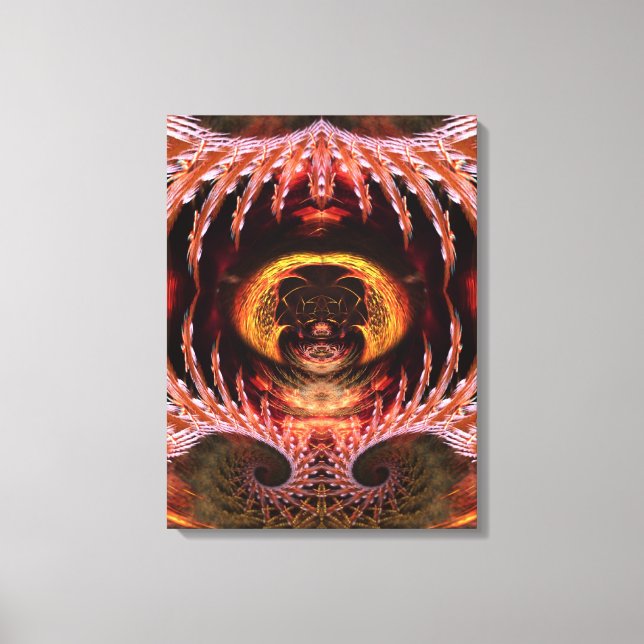 Orb Spirit Tree Fractal Art Fantasy Wrapped Canvas (Front)