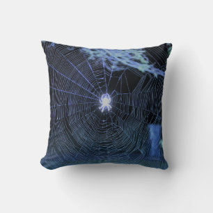Orb Weaver Spider at night Throw Pillow