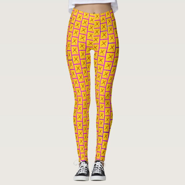 Orb Weaver (Yellow)/Cry Here Purple, Leggings (Front)