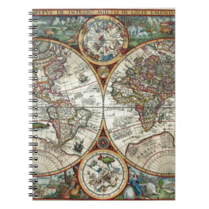 Orbis Terrarum 1594 - Famous World Map Notebook