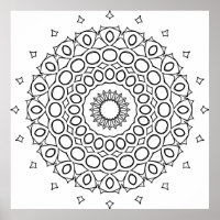 Orbital Circle Mandala with Star Accent Ring Art