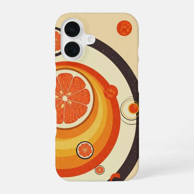 Orbite Agrumes Rétro iPhone 16 Case (Back)