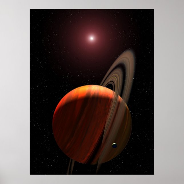 Orbiting a Red Dwarf Star Poster (Front)