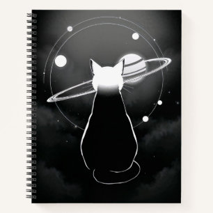 Orbiting Cosmic Cat Minimalist Notebook