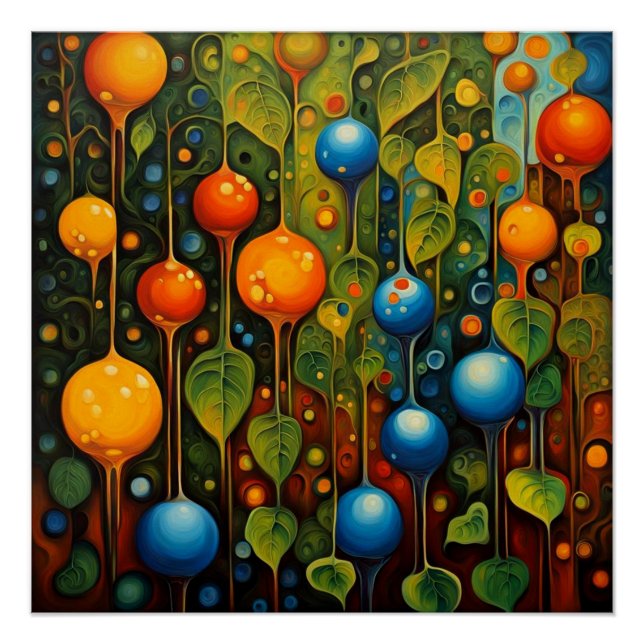 Orbs in foliage 5 poster (Front)