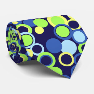 Orbs Polka Dot Abstract Navy Two-sided Tie