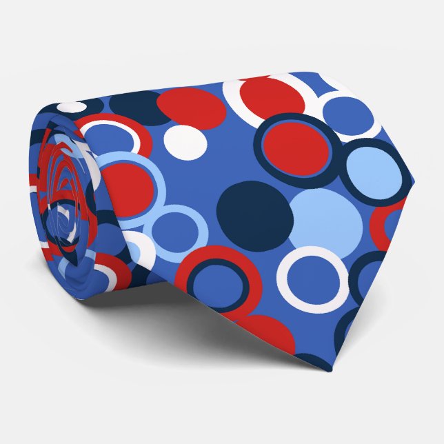 Orbs Polka Dot Abstract Royal Two-sided Tie (Rolled)