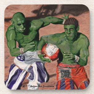 Orc Gladiator Football Fantasy Plastic Coasters