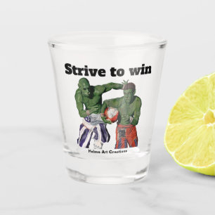 Orc Gladiator Football Sports Fantasy Shot Glass