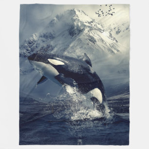 ORCA, aka KILLER WHALE Fleece Blanket