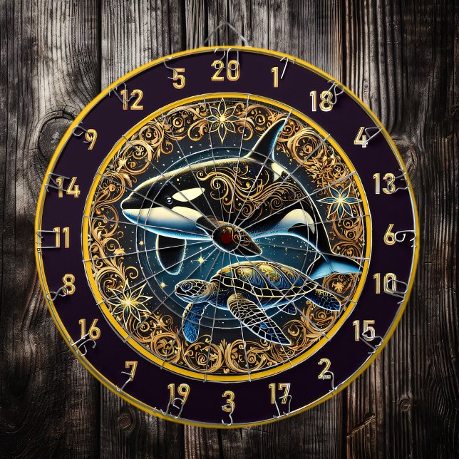 Orca and Turtle Dartboard Wall Centerpiece (Creator Uploaded)