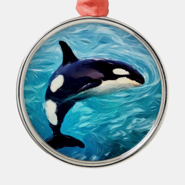 Orca Art Metal Ornament (Front)
