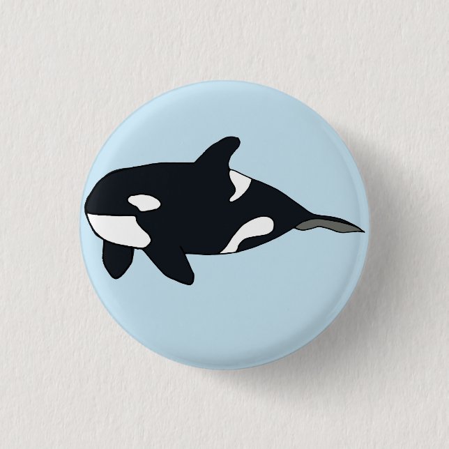 Orca Badge 1 Inch Round Button (Front)