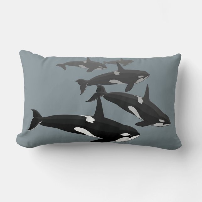 Orca Baleine Coussin Tueur Baleine Art Jeter Oreil (Recto)