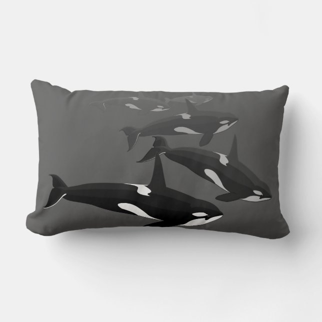 Orca Baleine Coussin Tueur Baleine Art Jeter Oreil (Recto)