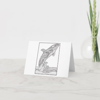 Orca Black and White Greeting Card