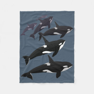 Orca Blanket Cool Killer Whale Art Fleece Blanket