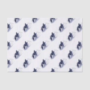 Orca Breaching Blue Tissue Paper