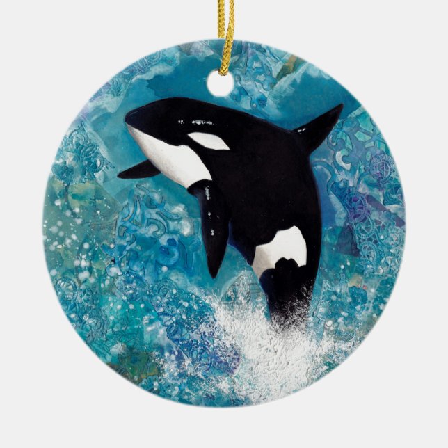 Orca Ceramic Ornament (Front)