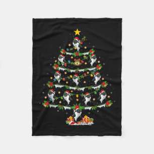 Orca Christmas Tree Lights Funny Sea Animal Orca W Fleece Blanket